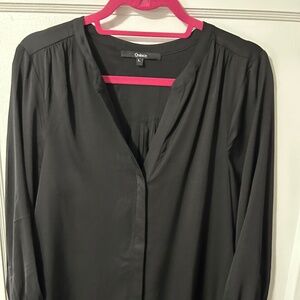 Quince Black Silk blouse, size L